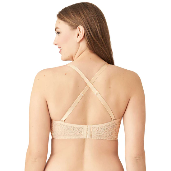 Non Padded Wired Half Cup Bridal Wear Plus Size Strapless Lace Bra - Image 3