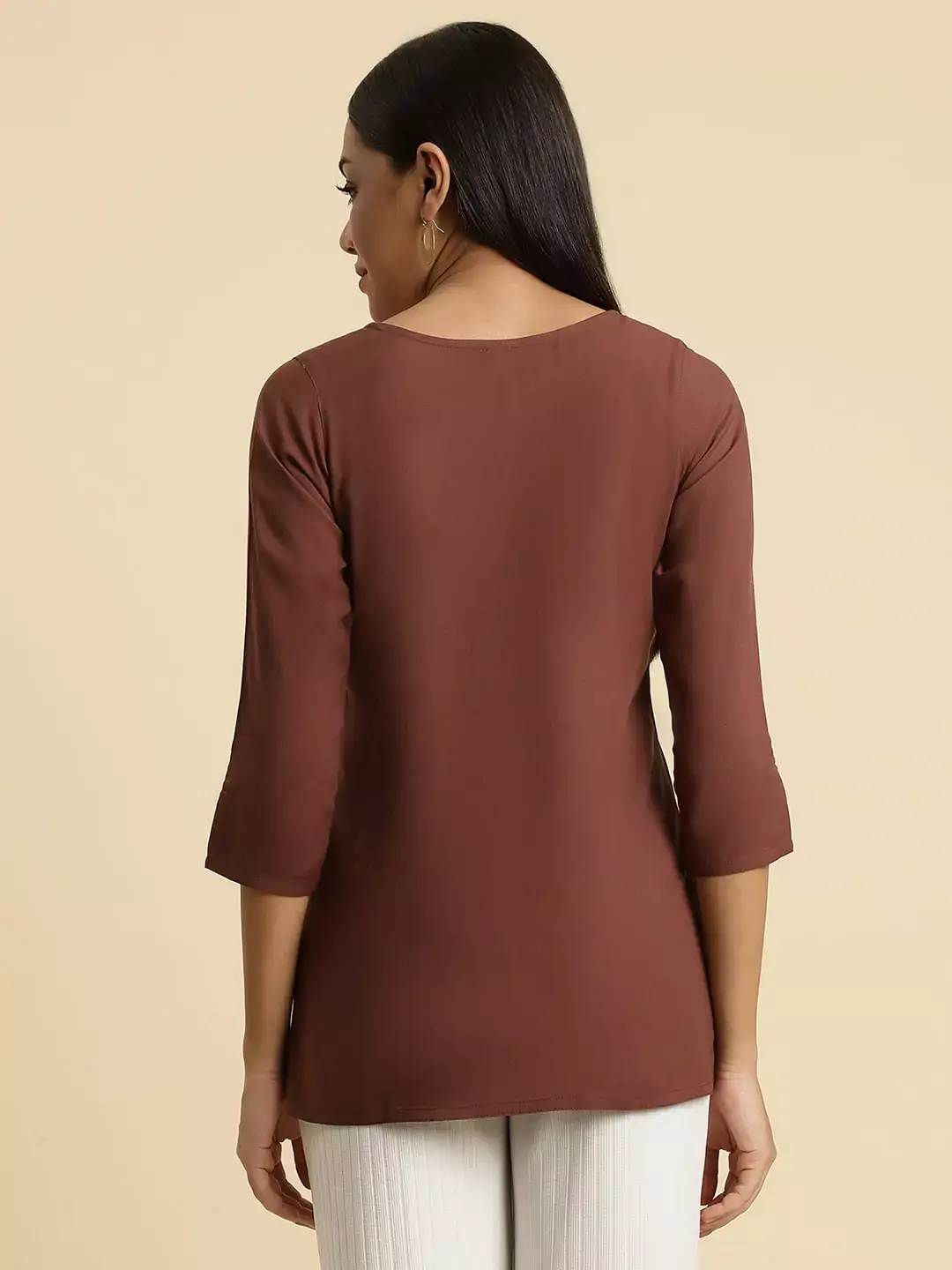 Hiba Brown Short Kurti - Image 2