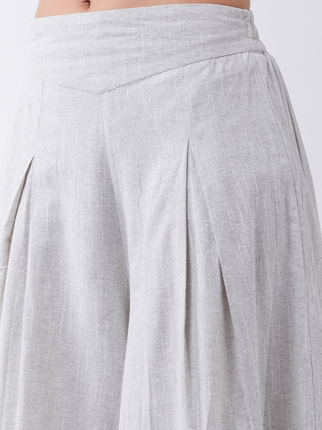 Grey Smart Casual Handloom Palazzo - Image 6