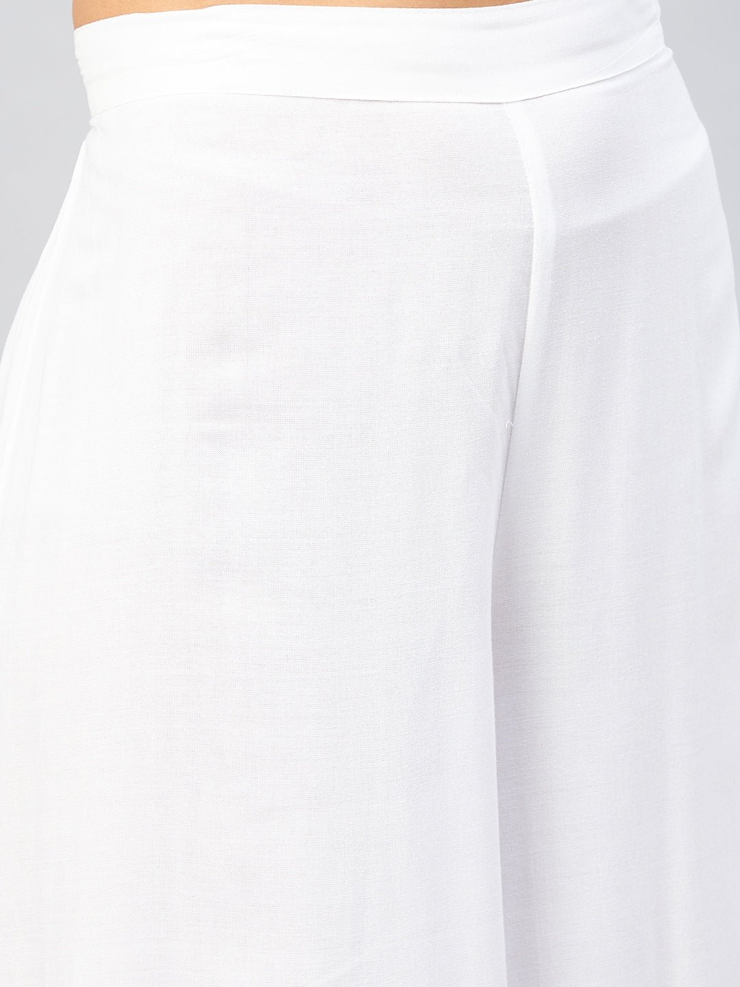 Viscose Rayon Solid White Handloom Palazzo - Image 7