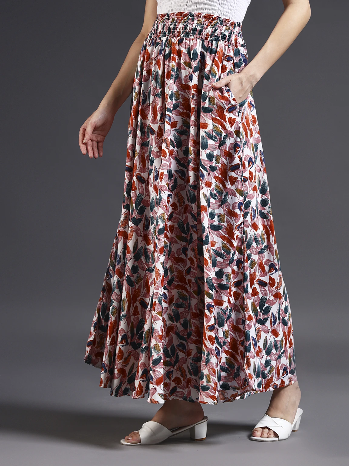 Women Flared Multicolor Viscose Rayon Palazzos - Image 3
